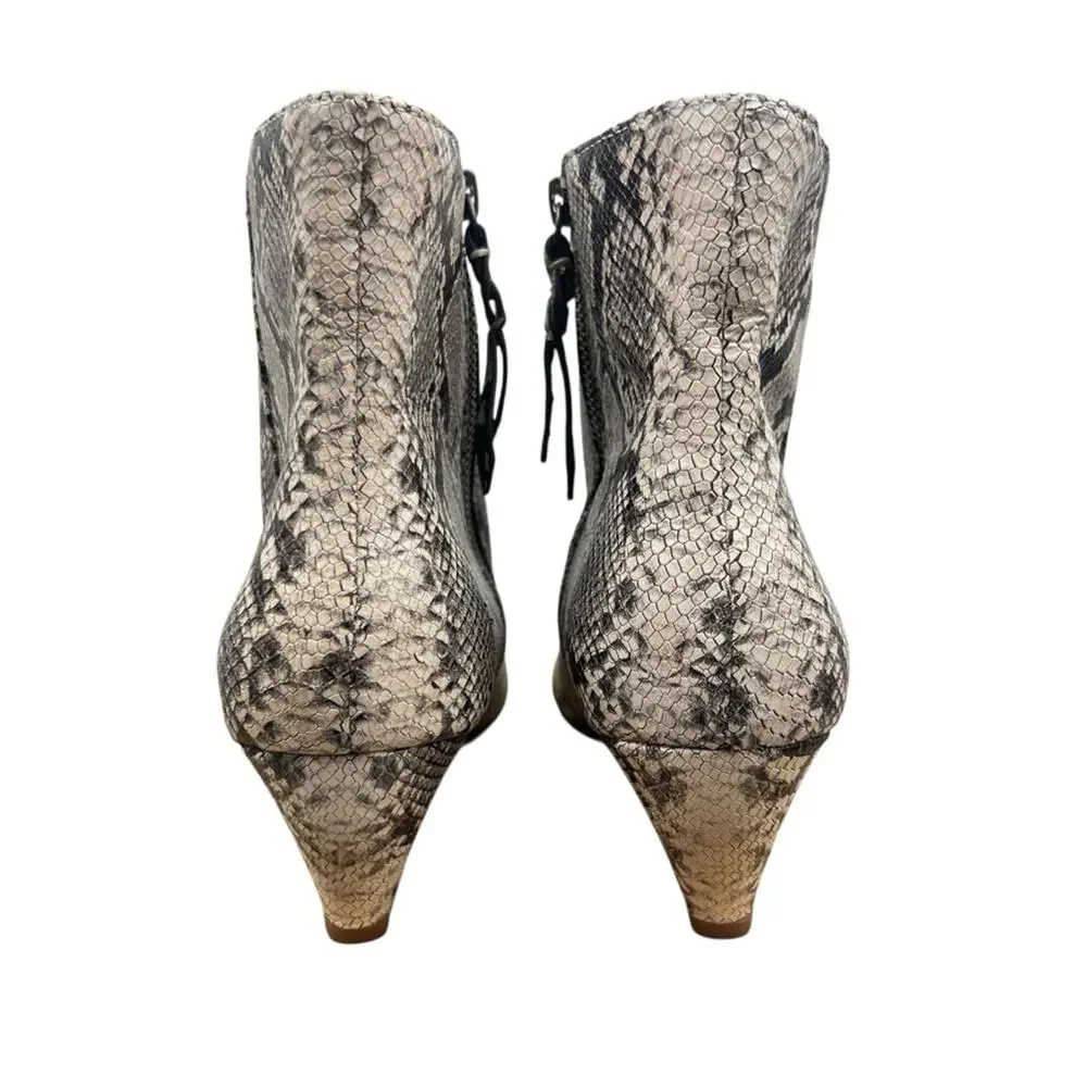 Splendid Nettie Snakeskin Bootie sz 8.5 Tan & Brown